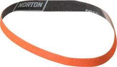 Norton - 3/4" Wide x 20-1/2" OAL, 60 Grit, Ceramic Abrasive Belt - Ceramic, Medium, Coated, Y Weighted Cloth Backing, Series R980 - USA Tool & Supply