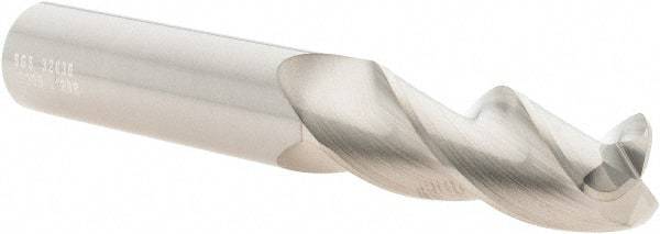 SGS - 1/2", 3 Flute, Single End, Solid Carbide, 0.12" Corner Radius End Mill - 3-1/4" OAL, 38° Helix, Right Hand Flute, 1-1/4" LOC, Right Hand Cut - USA Tool & Supply