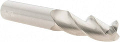 SGS - 1/2", 3 Flute, Single End, Solid Carbide, 0.12" Corner Radius End Mill - 3-1/4" OAL, 38° Helix, Right Hand Flute, 1-1/4" LOC, Right Hand Cut - USA Tool & Supply