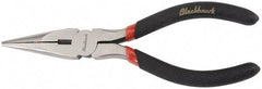 Blackhawk by Proto - 6-3/8" OAL, 2-7/64" Jaw Length x 23/32" Jaw Width, Long Nose Side Cutting Needle Nose Pliers - Round Jaw, Standard Head, Plastic Handles - USA Tool & Supply