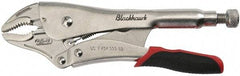 Blackhawk by Proto - 7-3/8" OAL Curved Jaw Locking Pliers - 1-17/32" Jaw Width, 1/2" Jaw Depth, Quick Release Handle - USA Tool & Supply