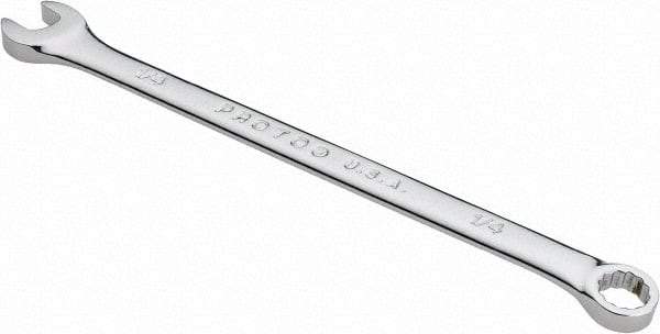 Proto - 1/4" 12 Point Combination Wrench - 5-3/8" OAL, Steel, Chrome Finish - USA Tool & Supply