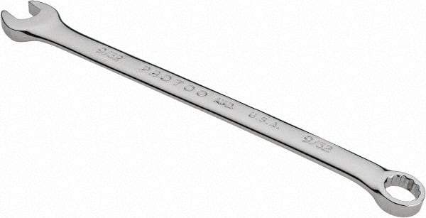 Proto - 9/32" 12 Point Combination Wrench - 5-11/16" OAL, Steel, Chrome Finish - USA Tool & Supply