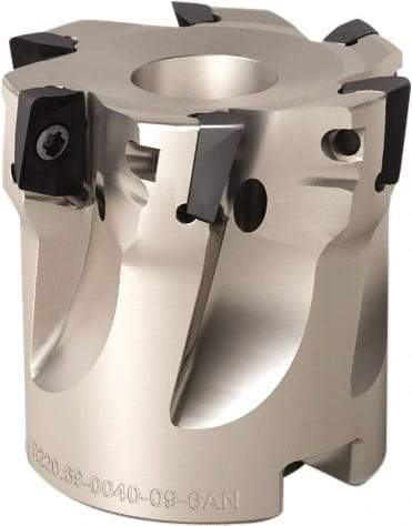 Seco - 4 Inserts, 32mm Cut Diam, 16mm Arbor Diam, 11mm Max Depth of Cut, Indexable Square-Shoulder Face Mill - 90° Lead Angle, 35mm High, XOMX 120408.. Insert Compatibility, Through Coolant, Series Turbo 12 - USA Tool & Supply