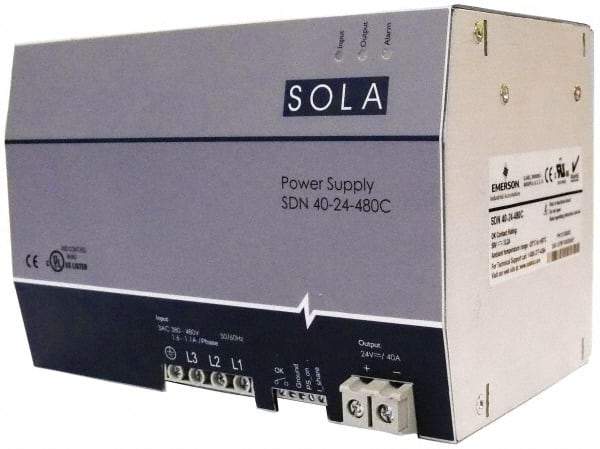 Sola/Hevi-Duty - 960 Watt, 480 VAC Input, 24 V Output, DIN Rail Power Supply - USA Tool & Supply