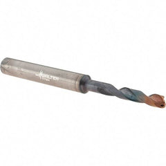Walter-Titex - 3.8mm 140° Spiral Flute Solid Carbide Screw Machine Drill Bit - Double Coating Finish, Right Hand Cut, 24mm Flute Length, 66mm OAL, X-treme Plus Point, Straight Shank, Through Coolant - USA Tool & Supply