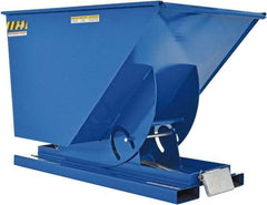 Vestil - 4,000 Lb Load Capacity, 1 Cu Yd, Steel Self-Dumping Hopper - 41-9/16" Wide x 61-1/8" Long x 42-3/4" High, Blue - USA Tool & Supply