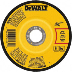 DeWALT - 24 Grit, 7" Wheel Diam, 1/4" Wheel Thickness, 7/8" Arbor Hole, Type 27 Depressed Center Wheel - Aluminum Oxide, Resinoid Bond, 8,700 Max RPM - USA Tool & Supply