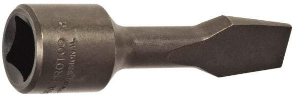 Proto - 1/2" Drive, 1/2" Wide x 0.091" Thick Blade, Standard Slotted Screwdriver Socket - 3-5/32" OAL - USA Tool & Supply