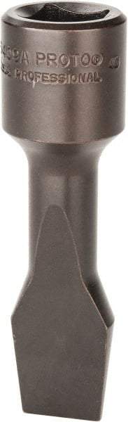 Proto - 1/2" Drive, 5/8" Wide x 0.11" Thick Blade, Standard Slotted Screwdriver Socket - 3-5/32" OAL - USA Tool & Supply