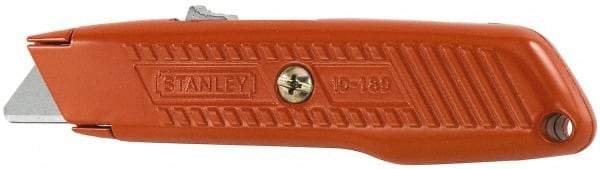 Stanley - Retractable Utility Knife - 1-7/8" Carbon Steel Blade, Gray Zinc Handle, 1 Blade Included - USA Tool & Supply