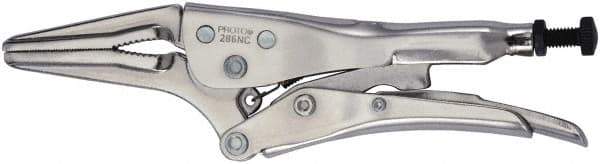 Proto - 6-7/8" OAL Long Nose Serrated Jaw Locking Pliers - 5/16" Jaw Width, 1-31/32" Jaw Depth - USA Tool & Supply