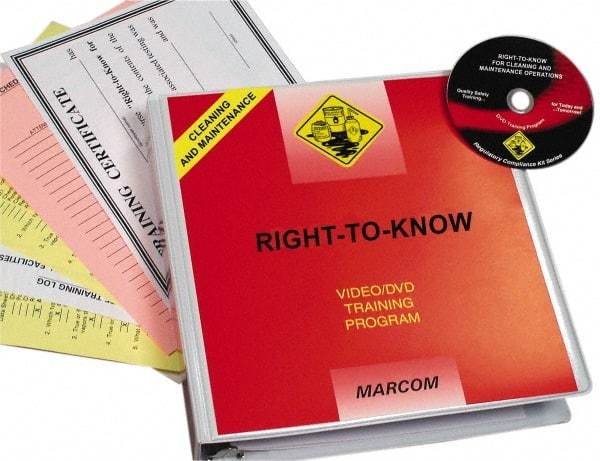 Marcom - Right to Know for Cleaning and Maintenance, Multimedia Training Kit - 21 Minute Run Time DVD, English and Spanish - USA Tool & Supply