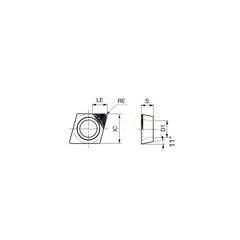 Turning Insert:  1QPEPGW4.51.80.5 BX310,  Polycrystalline Cubic Boron Nitride Uncoated Finish,  Neutral,  0.0080″ Corner Radius,  75.0 &deg N/A Diamond,  Series  EPGW