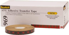 3M - 18 Yds. Long x, High Strength Acrylic Adhesive Transfer Tape - Paper Liner, 5 mil Thick - USA Tool & Supply
