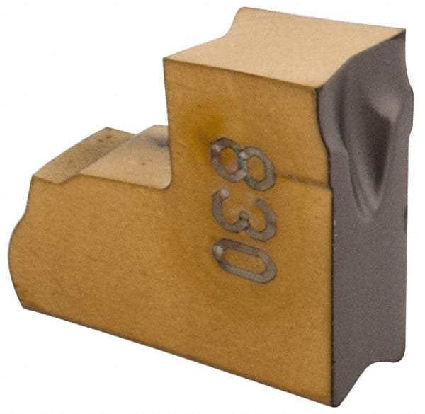 Iscar - TAG JS IC830 Grade, 0.118" Cutting Width, Carbide Cutoff Insert - 0° Neutral Lead Angle, 0.0008" Cnr Rad, TiAlN Coated, Single End - USA Tool & Supply