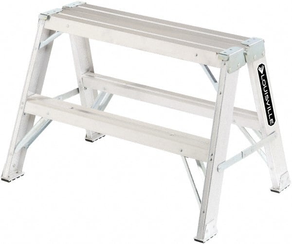 Louisville - 4 Steps, 4' High, Type IA Rating, Aluminum Sawhorse Ladder - USA Tool & Supply