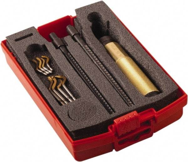 Shaviv - 11 Piece Hand Deburring Tool Set - B, E Blade Holder, B10P, B11P, B20P, B30P;E100P, E111P, E200P, E300P Blades, For Straight Edge, Hole Edge - USA Tool & Supply