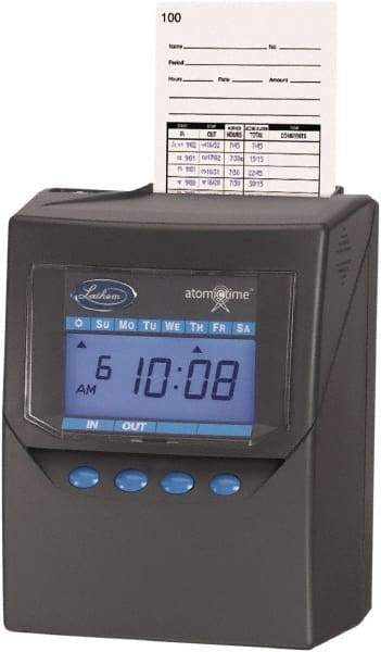 Lathem Time - Time Clocks & Time Recorders Punch Style: Electronic Power Source: Rechargeable Battery Pack - USA Tool & Supply