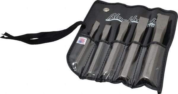 Blackhawk by Proto - 5 Piece Cold Chisel Set - 5-1/4, 5-1/2, 6-1/2, 7 & 7-1/2" OAL, Sizes Included 5/16 to 3/4" - USA Tool & Supply