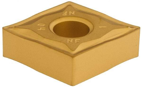 Iscar - CNMG431 NF Grade IC9250 Carbide Turning Insert - TiCN/Al2O3/TiN Finish, 80° Diamond, 1/2" Inscr Circle, 3/16" Thick, 1/64" Corner Radius - USA Tool & Supply