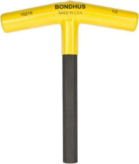 Bondhus - 1/2" Hex, T-Handle, Hex Key - 6" OAL, Protanium High Torque Steel, Inch System of Measurement - USA Tool & Supply