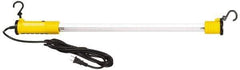 Value Collection - 125 Volt, 14 Watt, Electric, Fluorescent Portable Hook Work Light - 15' Cord, 1 Head, 1,350 Lumens, 31-1/2" Long - USA Tool & Supply