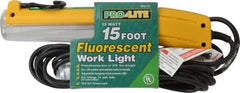 Value Collection - 125 Volt, 13 Watt, Electric, Fluorescent Portable Handheld Work Light - 15' Cord, 1 Head, 825 Lumens, 12" Long - USA Tool & Supply