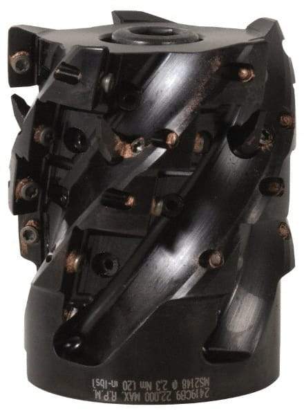 Kennametal - 6 Inserts, 50mm Cut Diam, 22mm Arbor Diam, 27.4mm Max Depth of Cut, Indexable Square-Shoulder Face Mill - 0/90° Lead Angle, 50mm High, EC14.., EP14.. Insert Compatibility, Through Coolant, Series Mill 1-14 - USA Tool & Supply