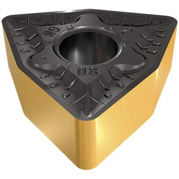 Iscar - WNMG433 GN Grade IC8250 Carbide Turning Insert - TiCN/Al2O3/TiN Finish, 80° Trigon, 1/2" Inscr Circle, 3/16" Thick, 3/64" Corner Radius - USA Tool & Supply