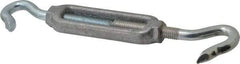 Made in USA - 174 Lb Load Limit, 3/8" Thread Diam, 2-7/8" Take Up, Aluminum Hook & Hook Turnbuckle - 3-7/8" Body Length, 1/4" Neck Length, 7-1/2" Closed Length - USA Tool & Supply