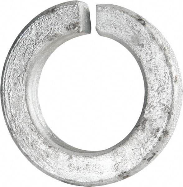 Value Collection - 1-1/4", 1.274" ID, 0.312" Thick Split Lock Washer - Grade 8 Spring Steel, Hot Dipped Galvanized Finish, 1.274" Min ID, 1.3" Max ID, 2.056" Max OD - USA Tool & Supply