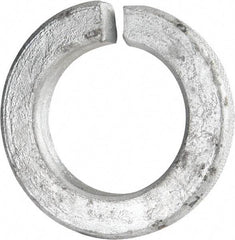 Value Collection - 1-1/4", 1.274" ID, 0.312" Thick Split Lock Washer - Grade 8 Spring Steel, Hot Dipped Galvanized Finish, 1.274" Min ID, 1.3" Max ID, 2.056" Max OD - USA Tool & Supply