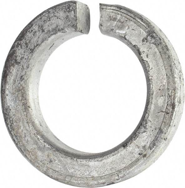 Value Collection - 1-1/2", 1.524" ID, 3/8" Thick Split Lock Washer - Grade 8 Spring Steel, Hot Dipped Galvanized Finish, 1.524" Min ID, 1.554" Max ID, 2.419" Max OD - USA Tool & Supply