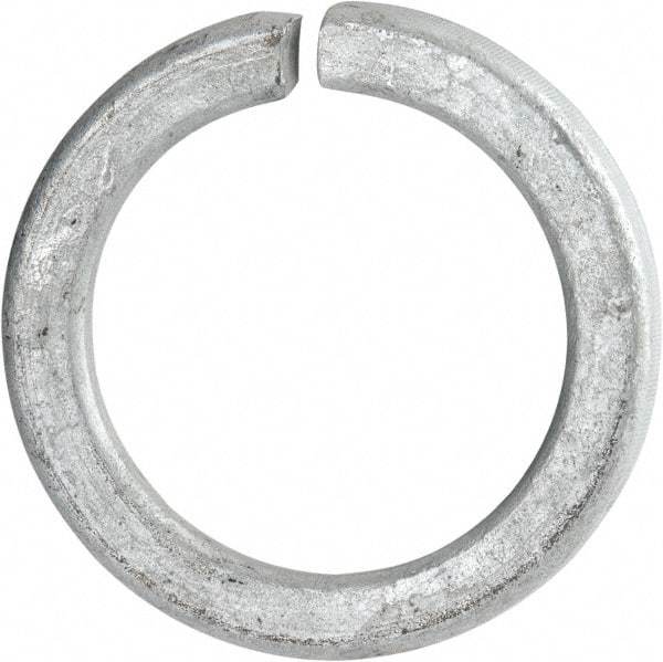Value Collection - 2-1/2", 2.532" ID, 0.44" Thick Split Lock Washer - Grade 8 Spring Steel, Hot Dipped Galvanized Finish, 2.532" Min ID, 2.557" Max ID, 3.485" Max OD - USA Tool & Supply