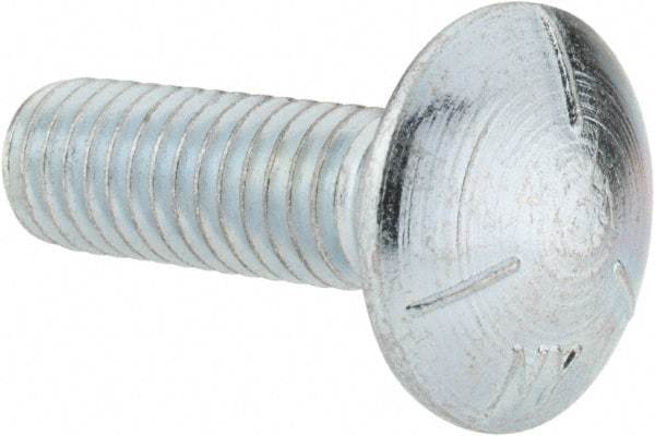 Value Collection - 3/8-16 UNC 1-1/4" Length Under Head, Standard Square Neck, Carriage Bolt - Grade 5 Steel, Zinc-Plated Finish - USA Tool & Supply