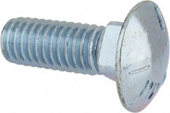 Value Collection - 7/16-14 UNC 1-1/4" Length Under Head, Standard Square Neck, Carriage Bolt - Grade 5 Steel, Zinc-Plated Finish - USA Tool & Supply