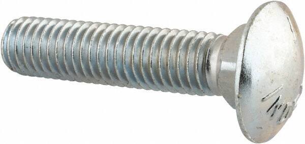 Value Collection - 1/2-13 UNC 2-1/4" Length Under Head, Standard Square Neck, Carriage Bolt - Grade 5 Steel, Zinc-Plated Finish - USA Tool & Supply