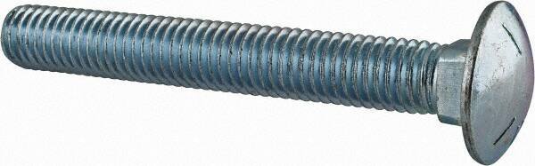 Value Collection - 1/2-13 UNC 3-3/4" Length Under Head, Standard Square Neck, Carriage Bolt - Grade 5 Steel, Zinc-Plated Finish - USA Tool & Supply