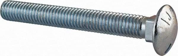 Value Collection - 1/2-13 UNC 4" Length Under Head, Standard Square Neck, Carriage Bolt - Grade 5 Steel, Zinc-Plated Finish - USA Tool & Supply