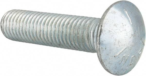 Value Collection - 5/8-11 UNC 2-3/4" Length Under Head, Standard Square Neck, Carriage Bolt - Grade 5 Steel, Zinc-Plated Finish - USA Tool & Supply