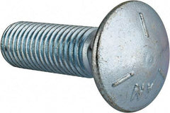 Value Collection - 3/4-10 UNC 2-1/2" Length Under Head, Standard Square Neck, Carriage Bolt - Grade 5 Steel, Zinc-Plated Finish - USA Tool & Supply