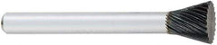 OSG - 9mm Cut Diam, 6mm Shank Diam, Inverted Cone Head Fluted Cut Burr - Carbide, Flat End, 9mm LOC, 50mm OAL - USA Tool & Supply