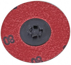 Standard Abrasives - 1-1/2" Disc Diam, 60 Grit, Aluminum Oxide Quick Change Disc - Type P Attaching System, Coated, Red, Medium Grade, 25,000 RPM - USA Tool & Supply