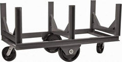 Durham - 4,000 Lb Capacity Steel Bar Cradle Truck - Steel Deck, 96" OAW, Phenolic Casters - USA Tool & Supply