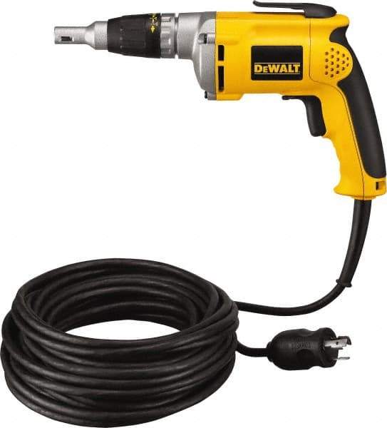 DeWALT - Pistol Grip Handle, 4,000 RPM, 81 In/Lb Torque, Electric Screwdriver - 1/4" Bit Holder, 6.3 Amps - USA Tool & Supply