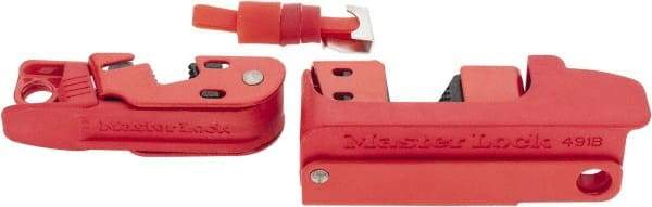 Master Lock - Polymer/Steel Circuit Breaker Lockout Set - 120/240 Volt, 1 Padlock, Includes Master Lock 491B Circuit Breaker Lockout & Master Lock 493B Circuit Breaker Lockout - USA Tool & Supply