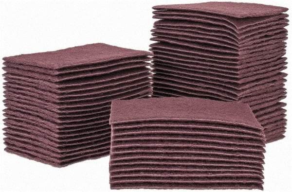 Brite Star - Very Fine Grade, Aluminum Oxide Hand Pad - Maroon, 6" Wide x 9" Long, Nonwoven - USA Tool & Supply