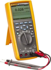 Fluke - 287, CAT IV, CAT III, 1,000 VAC/VDC, Digital True RMS Auto Ranging Manual Ranging Multimeter - 500 mOhm, Measures Voltage, Capacitance, Current, Frequency, Resistance, Temperature - USA Tool & Supply