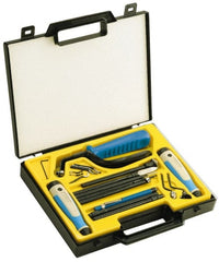 Noga - 25 Piece High Speed Steel Hand Deburring Tool Set - Exact Industrial Supply